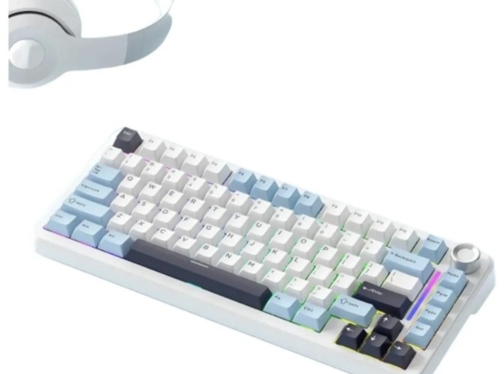 Teclado Mecânico F75 Sem Fio 75% RGB